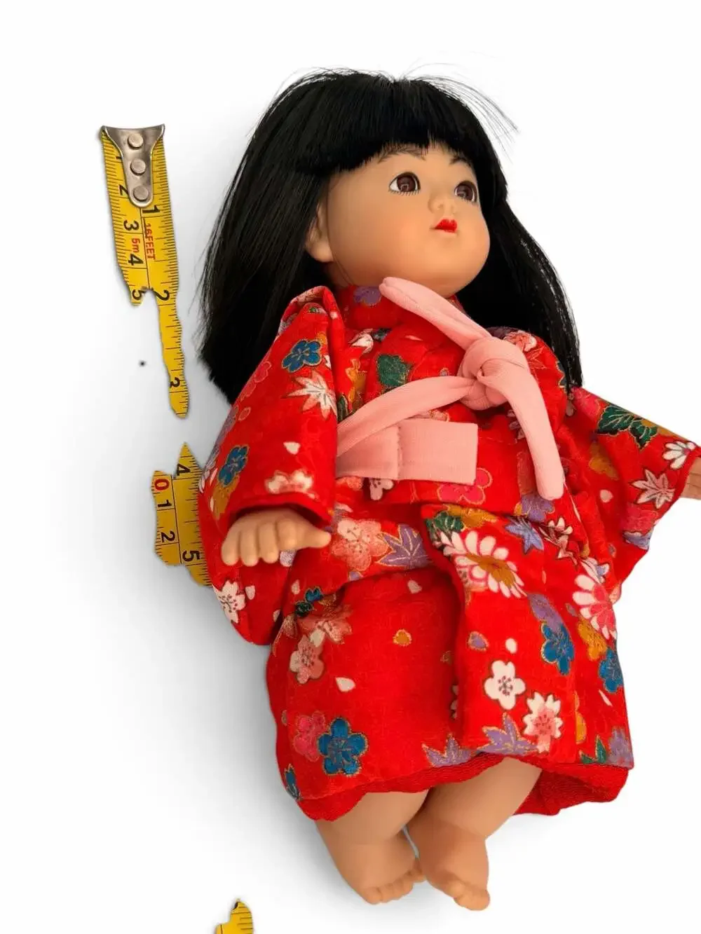 Unbranded 12-Inch Asian Doll in Red Floral Kimono